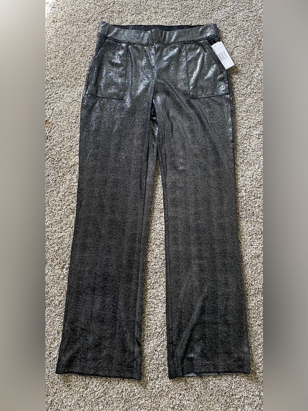 Juicy By Juicy Couture Women Size Small Shine Velour Pant black